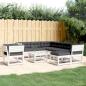 Preview: ARDEBO.de - 8-tlg. Garten-Lounge-Set mit Kissen Weiß Massivholz Kiefer