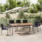 Preview: ARDEBO.de - Gartentisch mit Holzplatte Grau Poly Rattan & Massivholz Akazie
