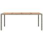 Preview: Gartentisch mit Holzplatte Grau Poly Rattan & Massivholz Akazie