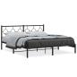 Preview: Bettgestell mit Kopfteil Metall Schwarz 183x213 cm