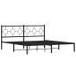 Preview: Bettgestell mit Kopfteil Metall Schwarz 183x213 cm