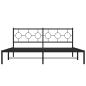 Preview: Bettgestell mit Kopfteil Metall Schwarz 183x213 cm