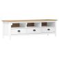 Preview: ARDEBO.de - TV-Schrank Hill Weiß 158x40x47 cm Massivholz Kiefer