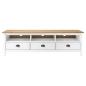 Preview: TV-Schrank Hill Weiß 158x40x47 cm Massivholz Kiefer