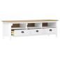 Preview: TV-Schrank Hill Weiß 158x40x47 cm Massivholz Kiefer