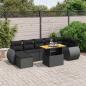 Preview: ARDEBO.de - 8-tlg. Garten-Sofagarnitur mit Kissen Schwarz Poly Rattan