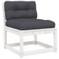 Preview: 4-tlg. Garten-Lounge-Set mit Kissen Weiß Massivholz Kiefer