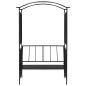 Preview: Rosenbogen mit Bank Schwarz 128x50x207 cm Eisen