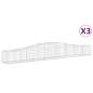 Preview: Gabionen mit Hochbogen 3 Stk. 400x50x40/60cm Verzinktes Eisen