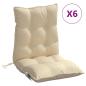 Preview: Niedriglehner-Auflagen 6 Stk. Beige Oxford-Gewebe
