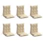Preview: Niedriglehner-Auflagen 6 Stk. Beige Oxford-Gewebe