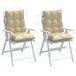 Preview: Niedriglehner-Auflagen 2 Stk. Beige Oxford-Gewebe