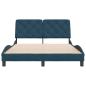 Preview: Bettgestell ohne Matratze Blau 120x200 cm Samt