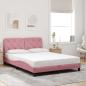 Preview: ARDEBO.de - Bettgestell ohne Matratze Rosa 140x190 cm Samt