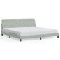 Preview: Bettgestell ohne Matratze Hellgrau 200x200 cm Samt
