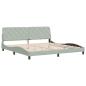 Preview: Bettgestell ohne Matratze Hellgrau 200x200 cm Samt