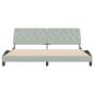 Preview: Bettgestell ohne Matratze Hellgrau 200x200 cm Samt