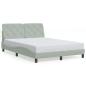 Preview: Bettgestell ohne Matratze Hellgrau 140x190 cm Samt