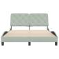 Preview: Bettgestell ohne Matratze Hellgrau 140x190 cm Samt