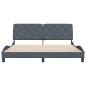 Preview: Bettgestell ohne Matratze Dunkelgrau 180x200 cm Samt