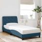 Preview: ARDEBO.de - Bettgestell ohne Matratze Blau 90x200 cm Samt