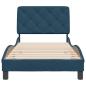 Preview: Bettgestell ohne Matratze Blau 90x200 cm Samt