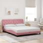 Preview: ARDEBO.de - Bettgestell ohne Matratze Rosa 160x200 cm Samt