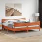 Preview: ARDEBO.de - Massivholzbett ohne Matratze Wachsbraun 200x200 Kiefernholz