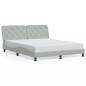 Preview: Bettgestell ohne Matratze Hellgrau 160x200 cm Samt
