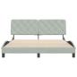 Preview: Bettgestell ohne Matratze Hellgrau 160x200 cm Samt