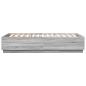 Preview: Bettgestell mit LED Grau Sonoma 150x200 cm Holzwerkstoff