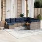 Preview: ARDEBO.de - 10-tlg. Garten-Sofagarnitur mit Kissen Grau Poly Rattan