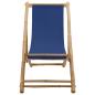 Preview: Liegestuhl Bambus und Canvas Marineblau