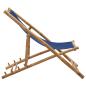 Preview: Liegestuhl Bambus und Canvas Marineblau