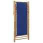Preview: Liegestuhl Bambus und Canvas Marineblau