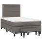 Preview: ARDEBO.de - Boxspringbett mit Matratze Grau 120x190 cm Kunstleder