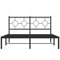 Preview: Bettgestell mit Kopfteil Metall Schwarz 140x200 cm