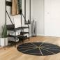 Preview: ARDEBO.de - Teppich Waschbar Schwarz und Golden Ø 120 cm