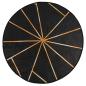 Preview: Teppich Waschbar Schwarz und Golden Ø 120 cm