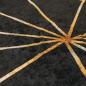 Preview: Teppich Waschbar Schwarz und Golden Ø 120 cm