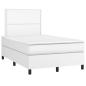 Preview: Boxspringbett mit Matratze & LED Weiß 120x190 cm Kunstleder