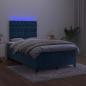Preview: ARDEBO.de - Boxspringbett mit Matratze & LED Dunkelblau 120x190 cm Samt