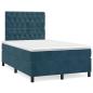Preview: Boxspringbett mit Matratze & LED Dunkelblau 120x190 cm Samt