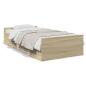Preview: Bettgestell mit Schubladen Sonoma-Eiche 90x200cm Holzwerkstoff
