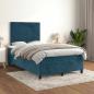 Preview: ARDEBO.de - Boxspringbett mit Matratze Dunkelblau 120x190 cm Samt