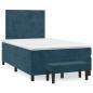 Preview: Boxspringbett mit Matratze Dunkelblau 120x190 cm Samt