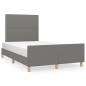 Preview: Bettgestell ohne Matratze Dunkelgrau 120x190 cm Stoff