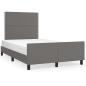 Preview: Bettgestell ohne Matratze Grau 120x190 cm Kunstleder