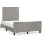Preview: Bettgestell ohne Matratze Hellgrau 120x190 cm Samt