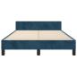 Preview: Bettgestell ohne Matratze Dunkelblau 120x190 cm Samt